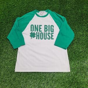 Vintage Y2K Funny Attitude Raglan Shirt Womens Medium 19x26 White